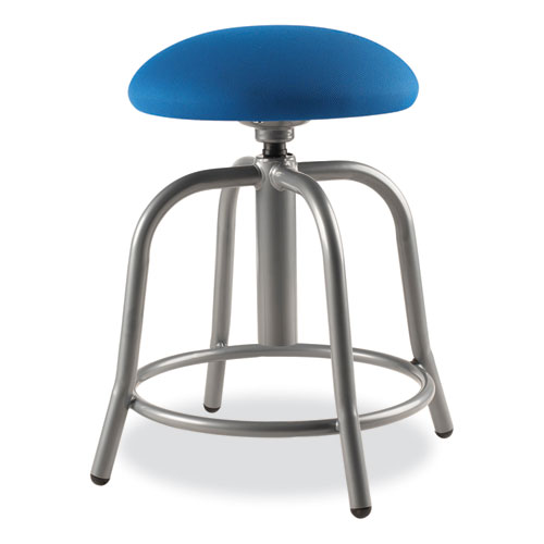 Picture of 6800 Series Height Adjustable Fabric Padded Seat Stool, Supports 300 lb, 18" to 25" Seat Height, Cobalt Blue Seat/Gray Base