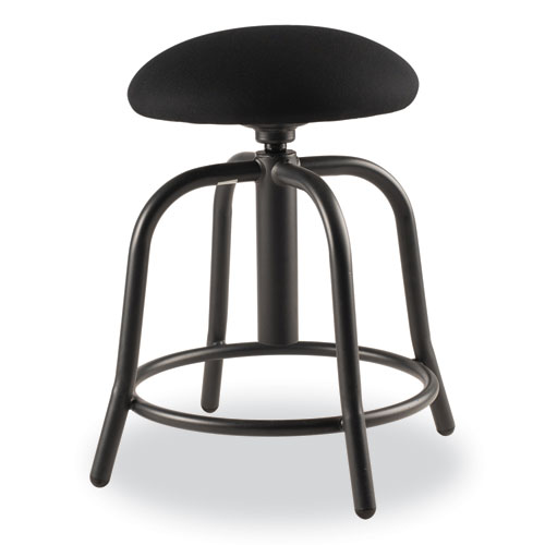Picture of 6800 Series Height Adjustable Fabric Seat Swivel Stool, Supports Up to 300 lb, 18" to 25" Seat Height, Black Seat/Base