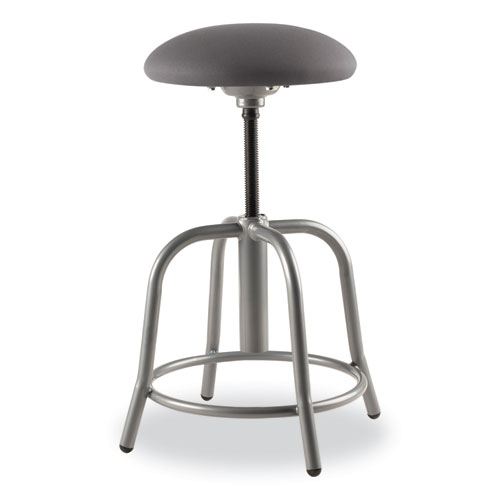 Picture of 6800 Series Height Adjustable Fabric Padded Swivel Stool, Supports 300 lb, 18" to 25" Seat Height, Charcoal Seat/Gray Base