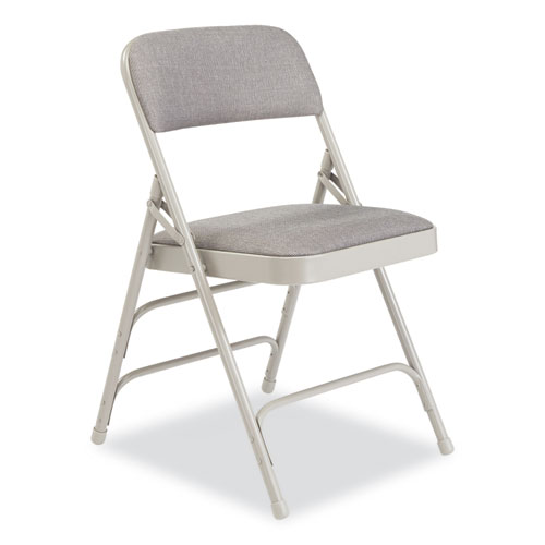 Picture of 2300 Series Fabric Triple Brace Double Hinge Premium Folding Chair, Supports Up to 500 lb, Greystone, 4/Carton