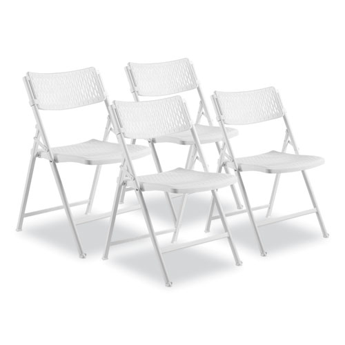 Picture of AirFlex Series Premium Poly Folding Chair, Supports Up to 1,000 lb, 17.25" Seat Height, White Seat/Back/Base, 4/Carton