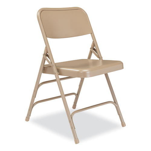 Picture of 300 Series Deluxe All-Steel Triple Brace Folding Chair, Supports Up to 480 lb, 17.25" Seat Height, Beige, 4/Carton