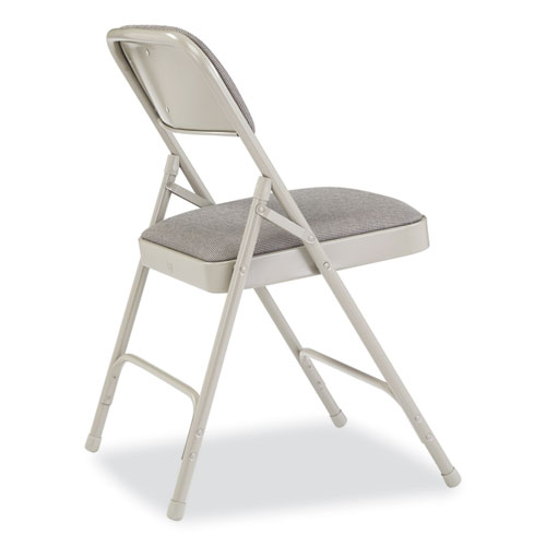 Picture of 2200 Series Fabric Dual-Hinge Premium Folding Chair, Supports 500 lb, Greystone Seat, Greystone Back, Gray Base, 4/Carton