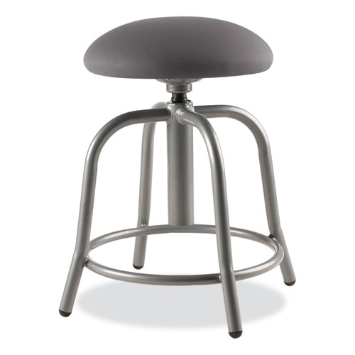 Picture of 6800 Series Height Adjustable Fabric Padded Swivel Stool, Supports 300 lb, 18" to 25" Seat Height, Charcoal Seat/Gray Base