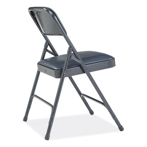 Picture of 1200 Series Vinyl Dual-Hinge Folding Chair, Supports Up to 500 lb, 17.75" Seat Height, Dark Midnight Blue, 4/Carton