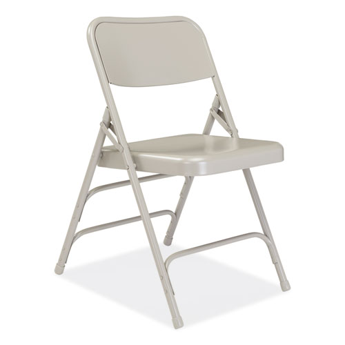 Picture of 300 Series Deluxe All-Steel Triple Brace Folding Chair, Supports Up to 480 lb, 17.25" Seat Height, Gray, 4/Carton