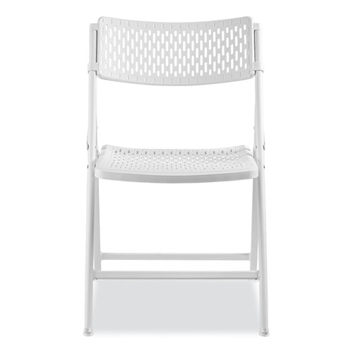 Picture of AirFlex Series Premium Poly Folding Chair, Supports Up to 1,000 lb, 17.25" Seat Height, White Seat/Back/Base, 4/Carton