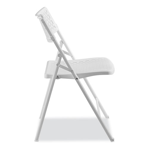 Picture of AirFlex Series Premium Poly Folding Chair, Supports Up to 1,000 lb, 17.25" Seat Height, White Seat/Back/Base, 4/Carton