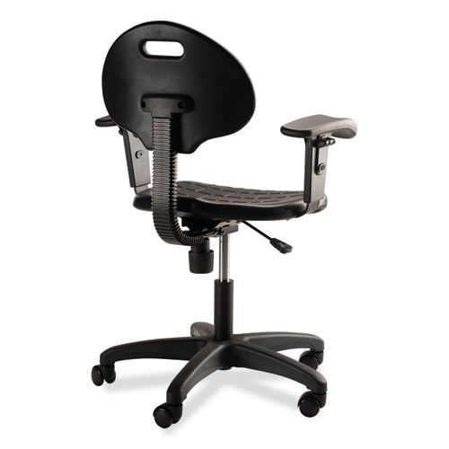 Picture of 6700 Series Polyurethane Adjustable Height Task Chair with Arms, Supports 300 lb, 16" to 21" Seat Height, Black Seat/Base