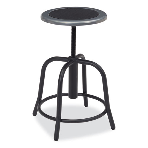 Picture of 6800 Series Height Adjustable Metal Seat Swivel Stool, Supports Up to 300 lb, 18" to 24" Seat Height, Black Seat/Base