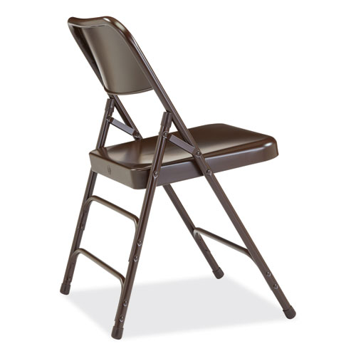 Picture of 300 Series Deluxe All-Steel Triple Brace Folding Chair, Supports Up to 480 lb, 17.25" Seat Height, Brown, 4/Carton