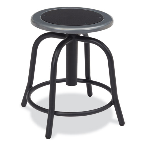 Picture of 6800 Series Height Adjustable Metal Seat Swivel Stool, Supports Up to 300 lb, 18" to 24" Seat Height, Black Seat/Base