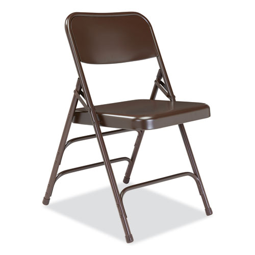 Picture of 300 Series Deluxe All-Steel Triple Brace Folding Chair, Supports Up to 480 lb, 17.25" Seat Height, Brown, 4/Carton