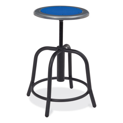 Picture of 6800 Series Height Adjustable Metal Seat Stool, Supports Up to 300 lb, 18" to 24" Seat Height, Persian Blue Seat/Black Base