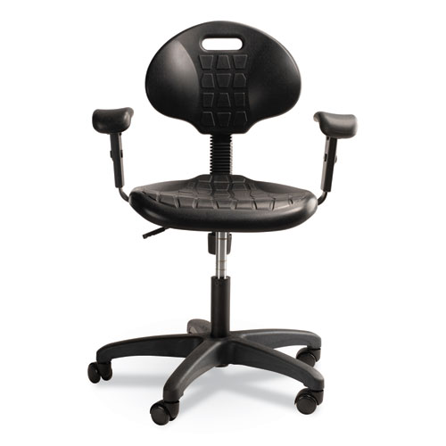 Picture of 6700 Series Polyurethane Adjustable Height Task Chair with Arms, Supports 300 lb, 16" to 21" Seat Height, Black Seat/Base
