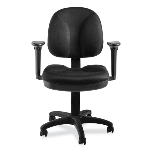 Picture of Comfort Task Chair with Arms, Supports Up to 300 lb, 19" to 23" Seat Height, Black Seat, Black Back, Black Base