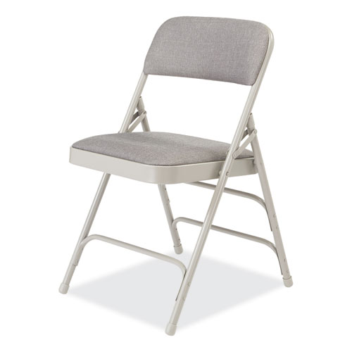 Picture of 2300 Series Fabric Triple Brace Double Hinge Premium Folding Chair, Supports Up to 500 lb, Greystone, 4/Carton