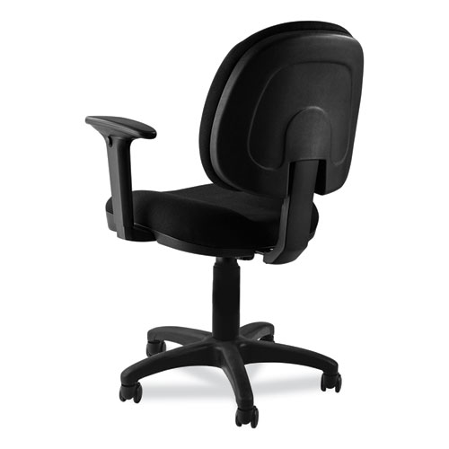 Picture of Comfort Task Chair with Arms, Supports Up to 300 lb, 19" to 23" Seat Height, Black Seat, Black Back, Black Base