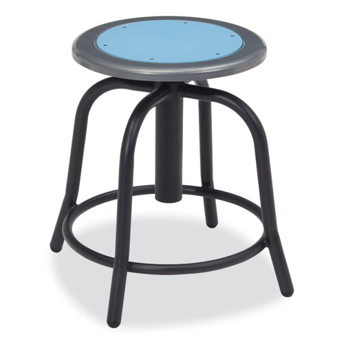 Picture of 6800 Series Height Adjustable Metal Seat Stool, Supports Up to 300 lb, 18" to 24" Seat Height, Blueberry Seat/Black Base