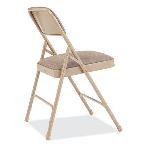 Picture of 2200 Series Deluxe Fabric Upholstered Dual-Hinge Premium Folding Chair, Supports Up to 500 lb, Cafe Beige, 4/Carton