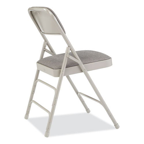 Picture of 2300 Series Fabric Triple Brace Double Hinge Premium Folding Chair, Supports Up to 500 lb, Greystone, 4/Carton