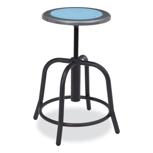 Picture of 6800 Series Height Adjustable Metal Seat Stool, Supports Up to 300 lb, 18" to 24" Seat Height, Blueberry Seat/Black Base
