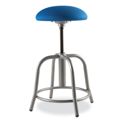 Picture of 6800 Series Height Adjustable Fabric Padded Seat Stool, Supports 300 lb, 18" to 25" Seat Height, Cobalt Blue Seat/Gray Base