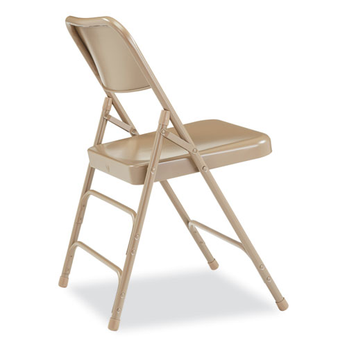 Picture of 300 Series Deluxe All-Steel Triple Brace Folding Chair, Supports Up to 480 lb, 17.25" Seat Height, Beige, 4/Carton