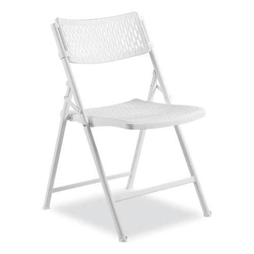 Picture of AirFlex Series Premium Poly Folding Chair, Supports Up to 1,000 lb, 17.25" Seat Height, White Seat/Back/Base, 4/Carton