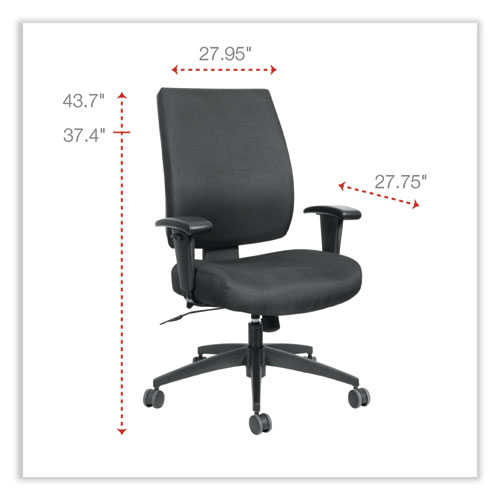 Picture of Alera Wrigley Series High Performance Mid-Back Synchro-Tilt Task Chair, Supports 275 lb, 17.91" to 21.88" Seat Height, Black