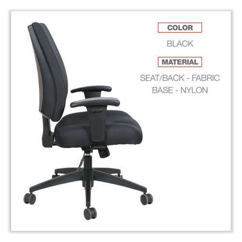 Picture of Alera Wrigley Series High Performance Mid-Back Synchro-Tilt Task Chair, Supports 275 lb, 17.91" to 21.88" Seat Height, Black