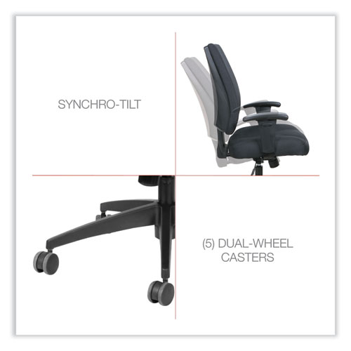 Picture of Alera Wrigley Series High Performance Mid-Back Synchro-Tilt Task Chair, Supports 275 lb, 17.91" to 21.88" Seat Height, Black