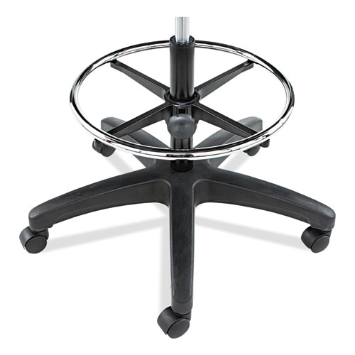 Picture of Alera Interval Series Swivel Task Stool, Supports Up to 275 lb, 23.93" to 34.53" Seat Height, Black Faux Leather