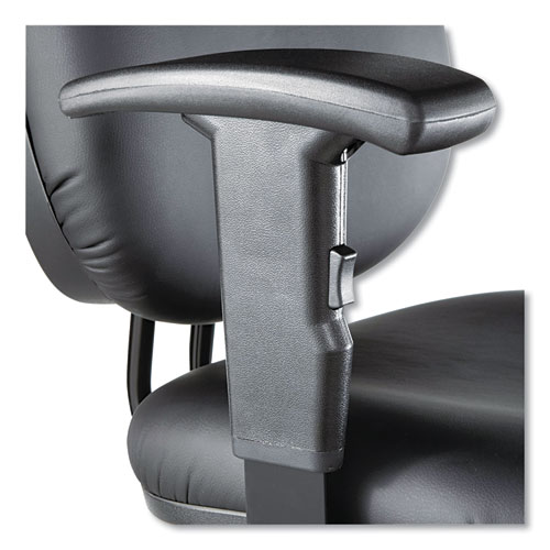 Picture of Alera Interval Series Swivel Task Stool, Supports Up to 275 lb, 23.93" to 34.53" Seat Height, Black Faux Leather