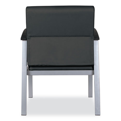 Picture of Alera metaLounge Series Mid-Back Guest Chair, 24.6" x 26.96" x 33.46", Black Seat, Black Back, Silver Base