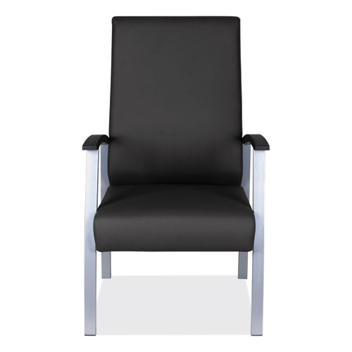 Picture of Alera metaLounge Series High-Back Guest Chair, 24.6" x 26.96" x 42.91", Black Seat, Black Back, Silver Base