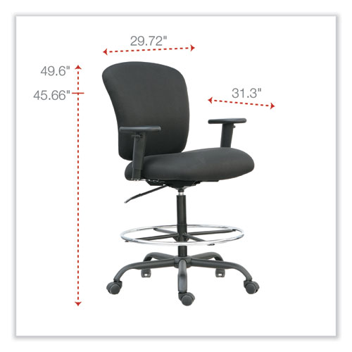 Picture of Alera Mota Series Big and Tall Stool, Supports Up to 450 lb, 28.74" to 32.67" Seat Height, Black