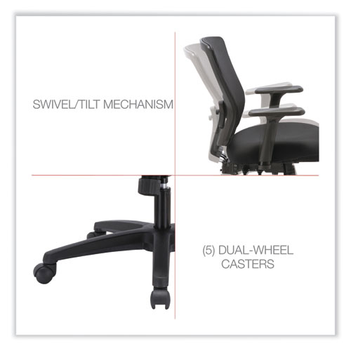 Picture of Alera Envy Series Mesh Mid-Back Swivel/Tilt Chair, Supports Up to 250 lb, 16.88" to 21.5" Seat Height, Black
