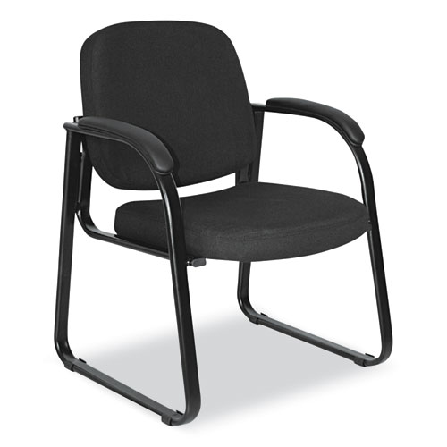 Picture of Alera Genaro Series Fabric Half-Back Sled Base Guest Chair, 25" x 24.80" x 33.66", Black Seat, Black Back, Black Base