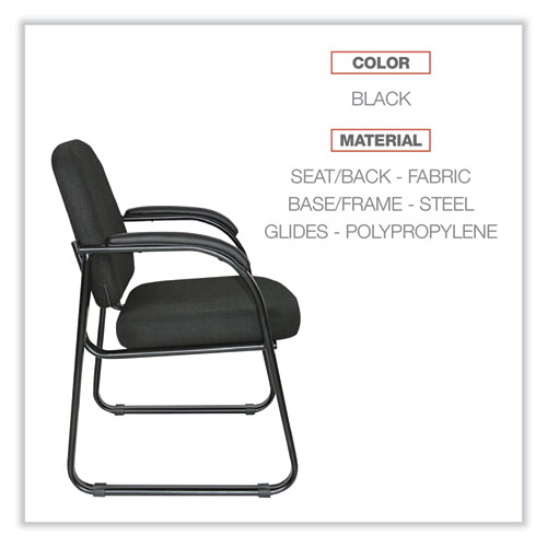 Picture of Alera Genaro Series Fabric Half-Back Sled Base Guest Chair, 25" x 24.80" x 33.66", Black Seat, Black Back, Black Base