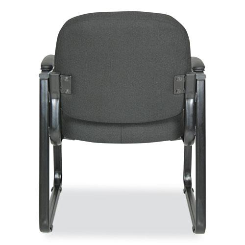 Picture of Alera Genaro Series Fabric Half-Back Sled Base Guest Chair, 25" x 24.80" x 33.66", Black Seat, Black Back, Black Base