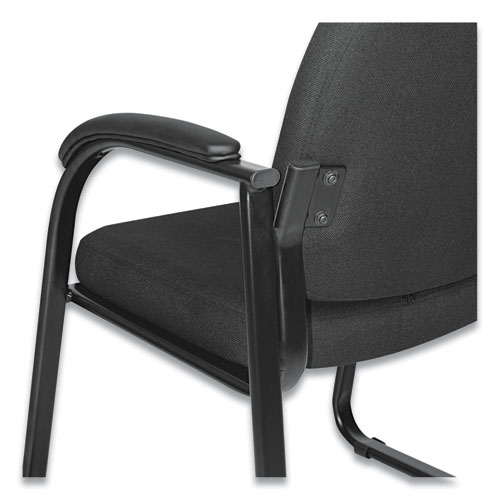 Picture of Alera Genaro Series Fabric Half-Back Sled Base Guest Chair, 25" x 24.80" x 33.66", Black Seat, Black Back, Black Base