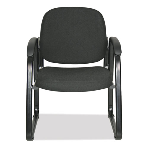 Picture of Alera Genaro Series Fabric Half-Back Sled Base Guest Chair, 25" x 24.80" x 33.66", Black Seat, Black Back, Black Base