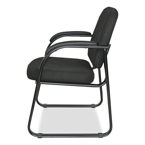 Picture of Alera Genaro Series Fabric Half-Back Sled Base Guest Chair, 25" x 24.80" x 33.66", Black Seat, Black Back, Black Base