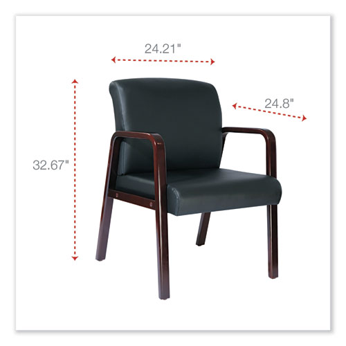 Picture of Alera Reception Lounge WL Series Guest Chair, 24.21" x 24.8" x 32.67", Black Seat, Black Back, Mahogany Base