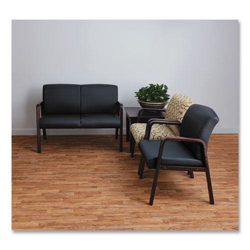 Picture of Alera Reception Lounge WL Series Guest Chair, 24.21" x 24.8" x 32.67", Black Seat, Black Back, Mahogany Base