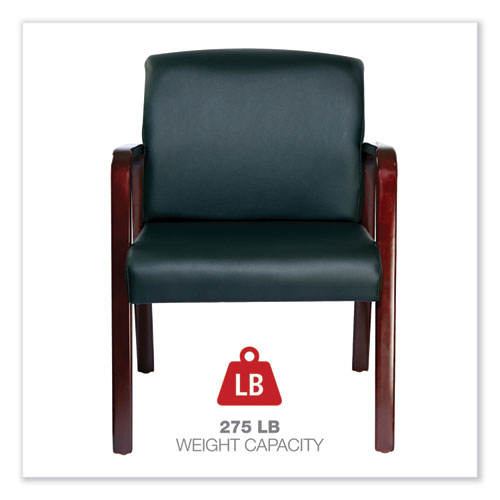 Picture of Alera Reception Lounge WL Series Guest Chair, 24.21" x 24.8" x 32.67", Black Seat, Black Back, Mahogany Base