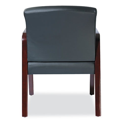 Picture of Alera Reception Lounge WL Series Guest Chair, 24.21" x 24.8" x 32.67", Black Seat, Black Back, Mahogany Base