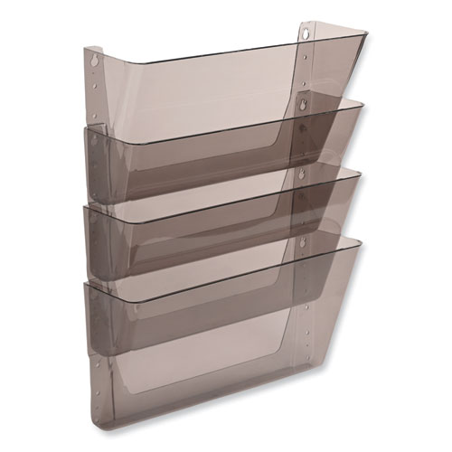 Picture of DocuPocket Stackable Four-Pocket Wall File, 4 Sections, Letter Size, 13" x 4", Smoke