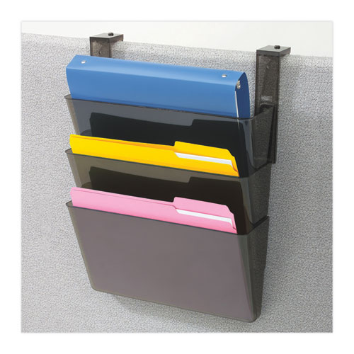 Picture of DocuPocket Three-Pocket File Partition Set, 3 Sections, Letter Size, 13" x 7" x 20", Smoke, 3/Set